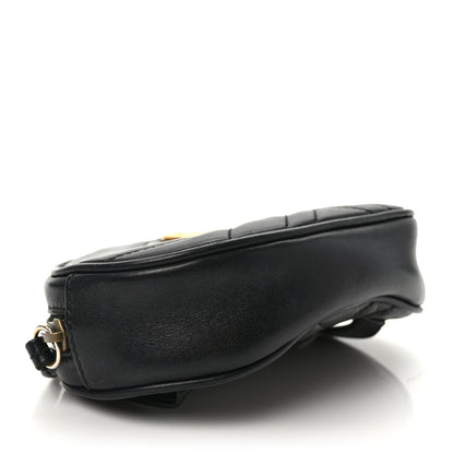 Gucci Calfskin Matelasse GG Marmont Belt Bag 95 38 Black 4 of 11