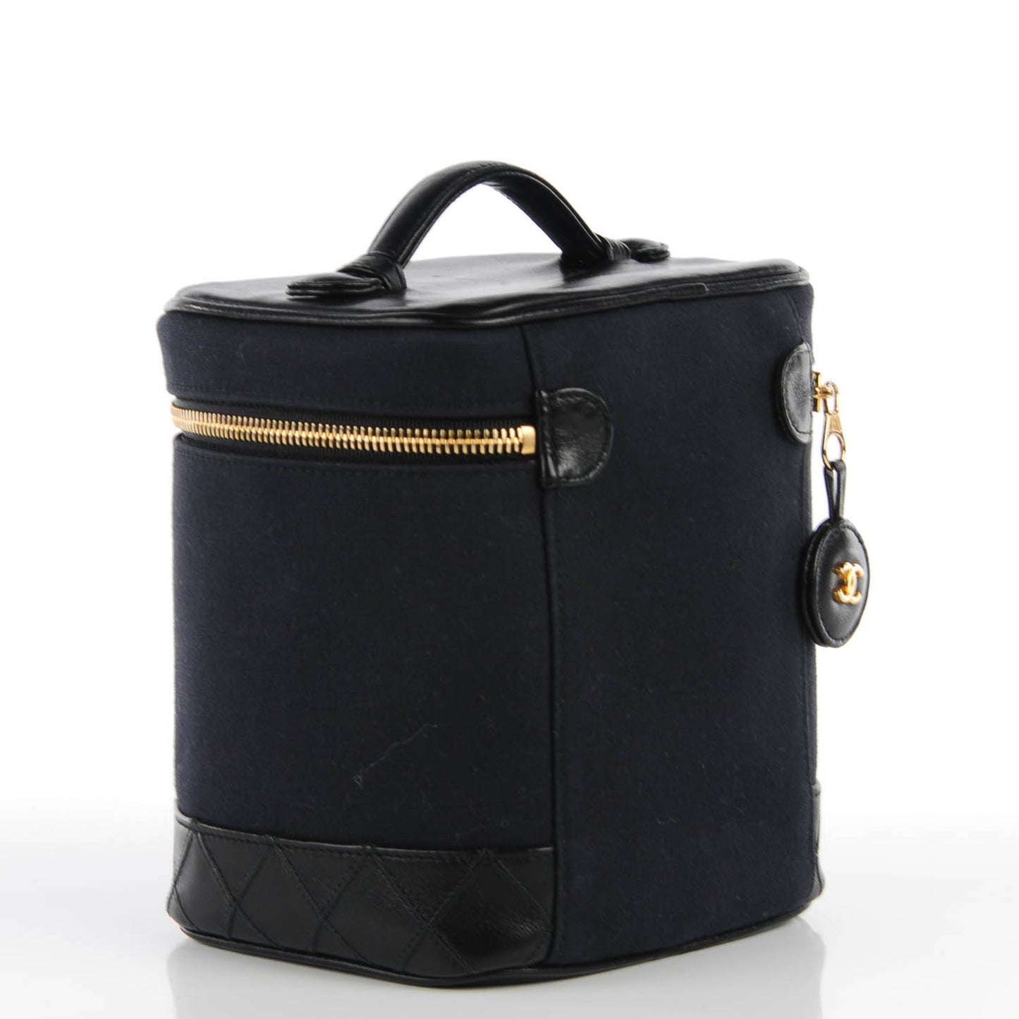 Lambskin Canvas Vanity Cosmetic Case Black