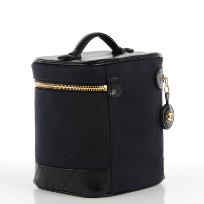 Chanel Lambskin Canvas Vanity Cosmetic Case Black 3 of 8