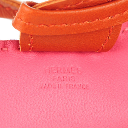 Hermes Milo Lambskin Grigri Rodeo Bag Charm PM Rose Azalee Cornaline Bleu De Malte 4 of 5