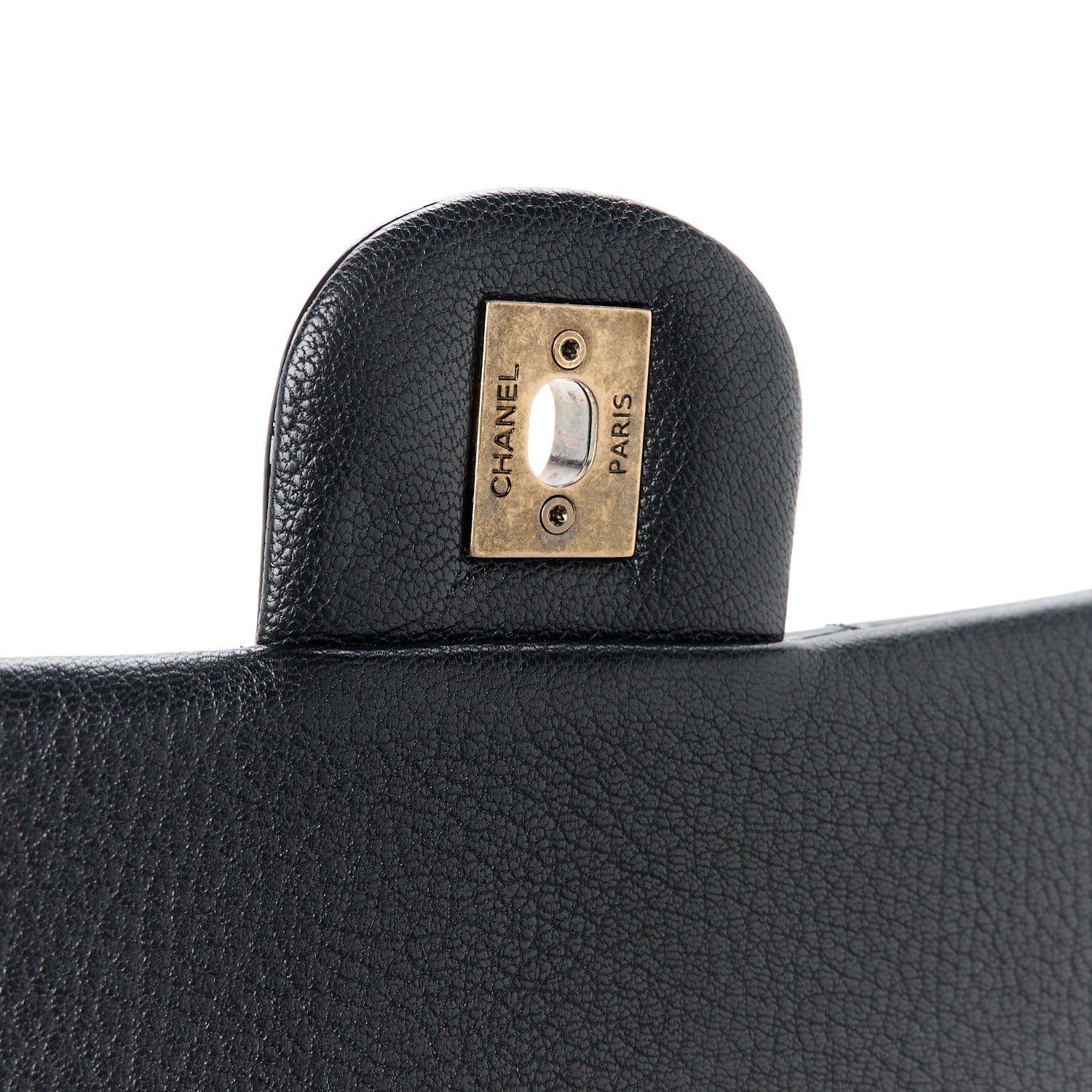 Chanel Patent Goatskin Quilted Medium CC Eyelet Flap Black 7 of 12