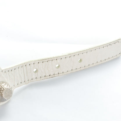Balenciaga Agneau Giant Silver Hardware Two Row Stud M Bracelet White Light 5 of 5