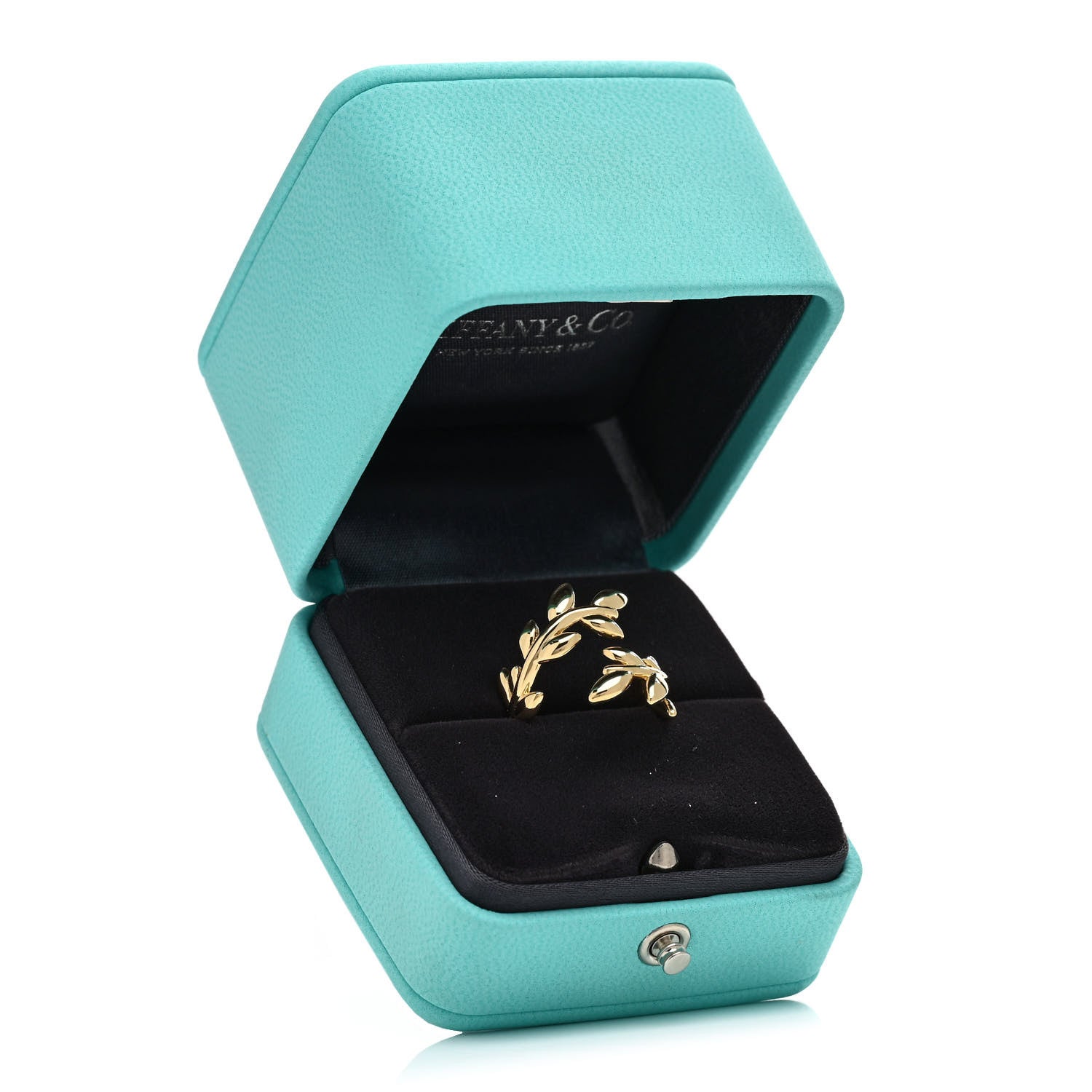Tiffany 18K Yellow Gold Paloma Picasso Olive Leaf Bypass Ring 53 6.25 5 of 5