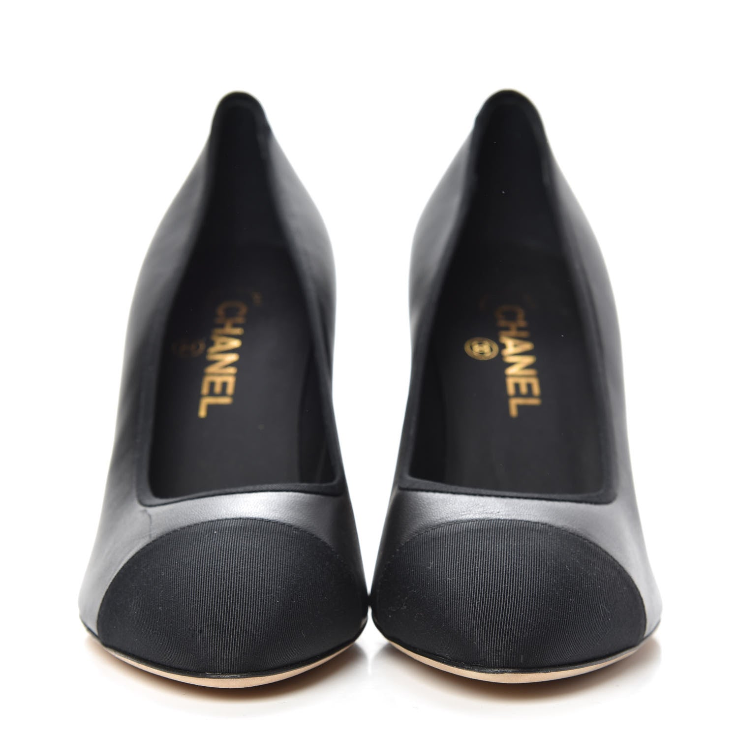 Chanel Lambskin Grosgain Cap Toe Pumps 39.5 Black 2 of 9