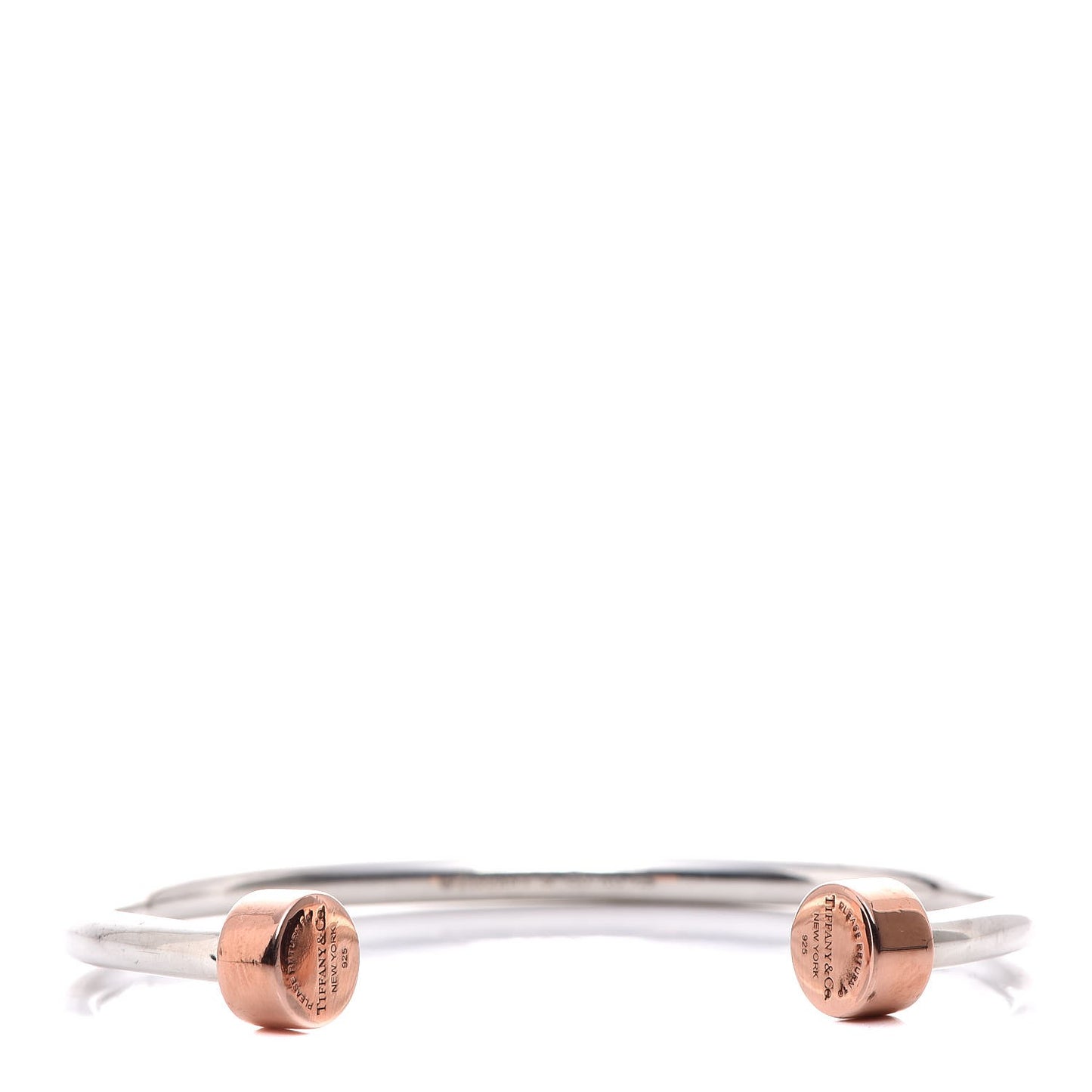 Sterling Silver Rubedo Return to Tiffany Narrow Circle Edge Cuff Bracelet