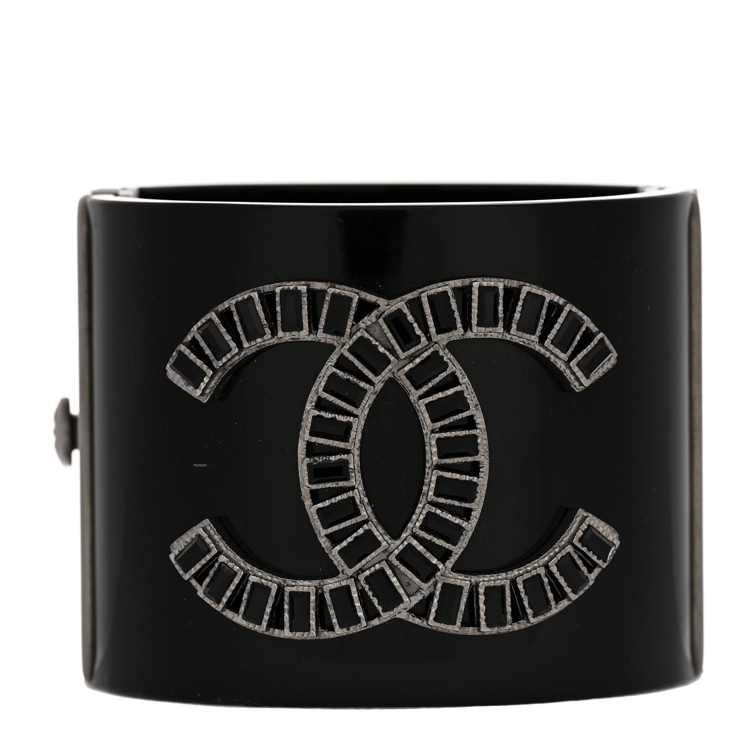 Chanel Resin Baguette CC Cuff Black 1 of 3