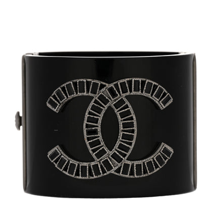 Chanel Resin Baguette CC Cuff Black 1 of 3