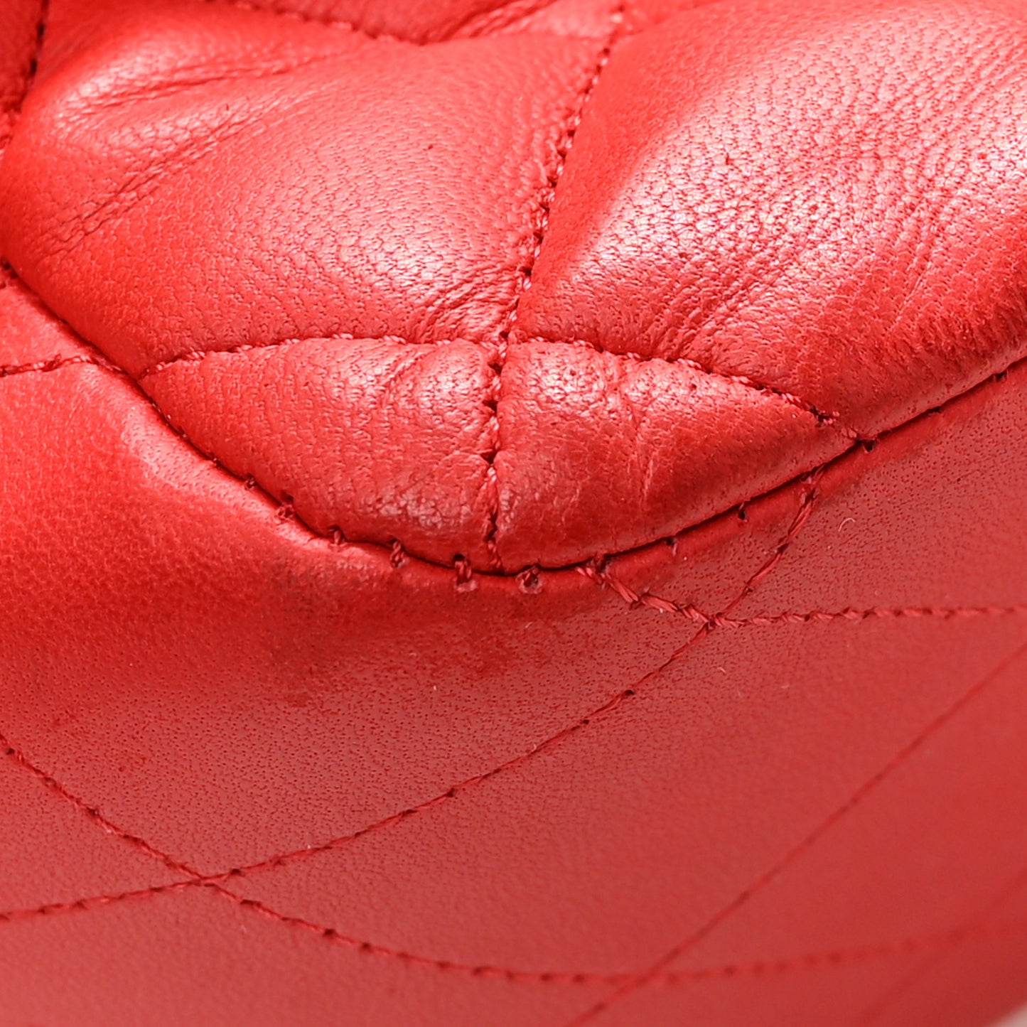 Lambskin Quilted Jumbo Double Flap Red