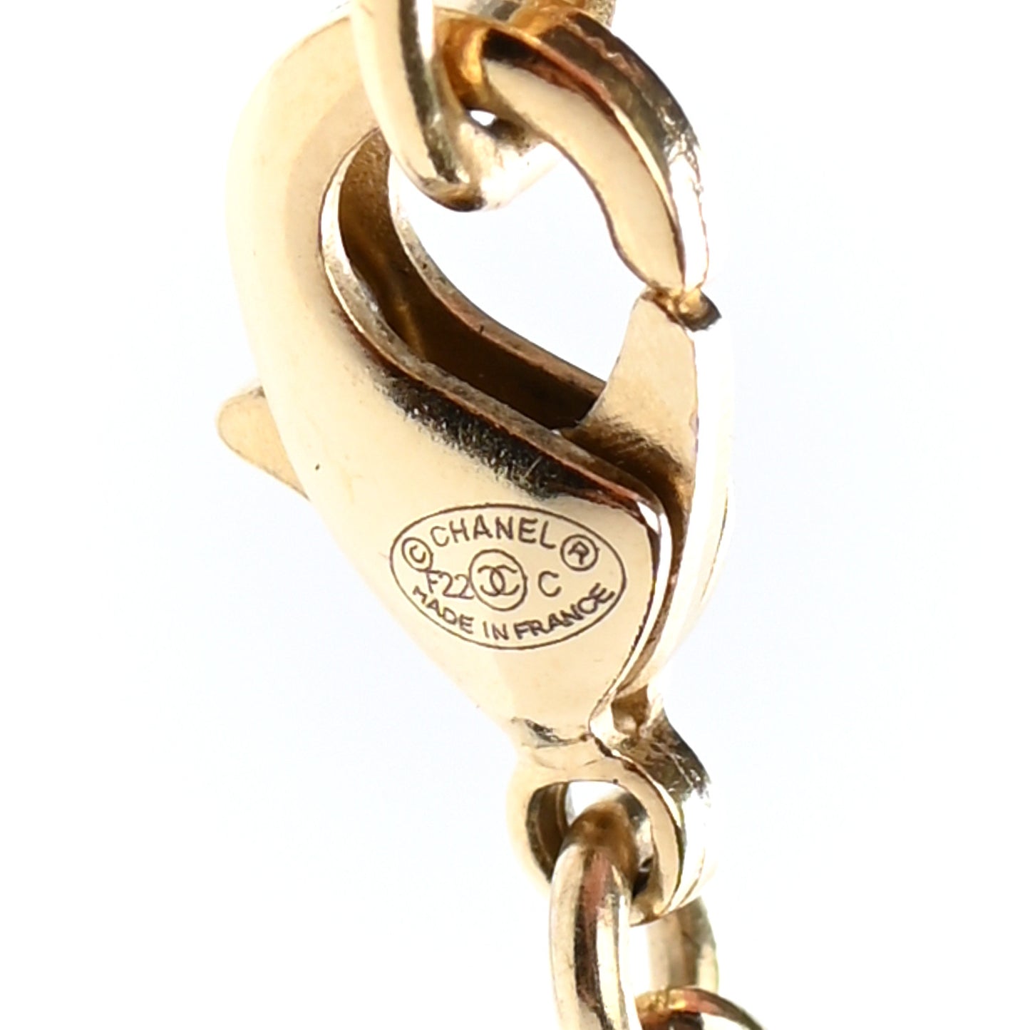 Crystal Textured CC Necklace Gold