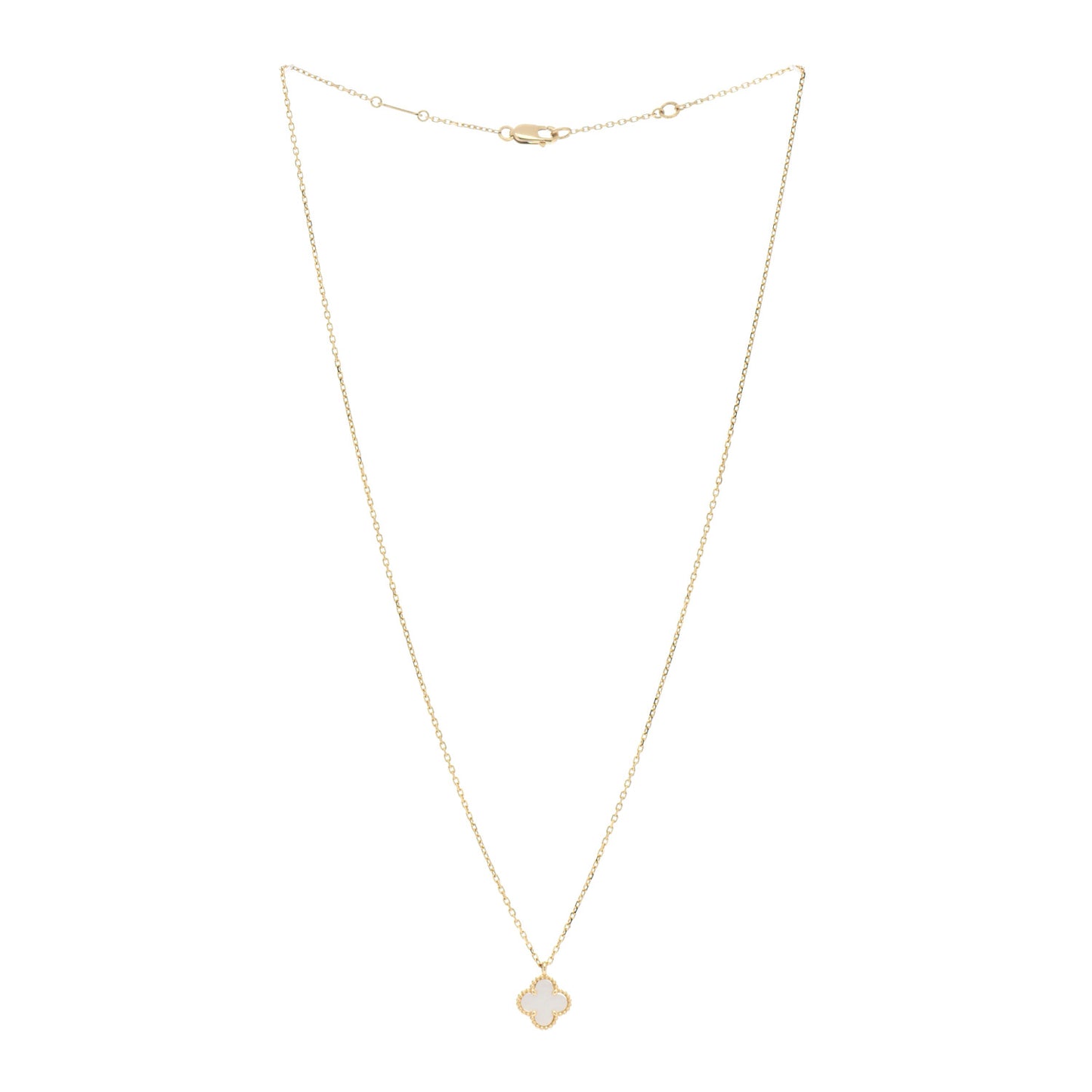 18K Yellow Gold Mother of Pearl Sweet Alhambra Pendant Necklace