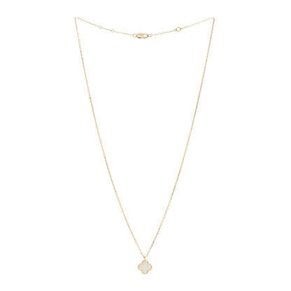 Van Cleef & Arpels 18K Yellow Gold Mother of Pearl Sweet Alhambra Pendant Necklace 3 of 5