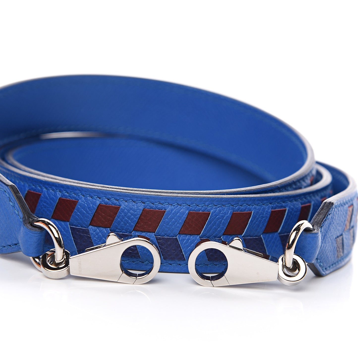 Epsom 25mm Tressage Shoulder Strap Bleu Zellige Bleu Encre Rouge
