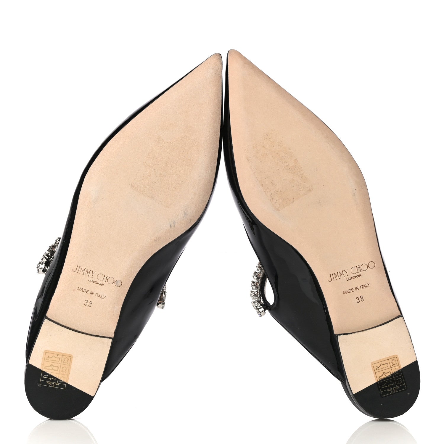 Jimmy Choo Patent Calfskin Bing Flats 38 Black 5 of 8