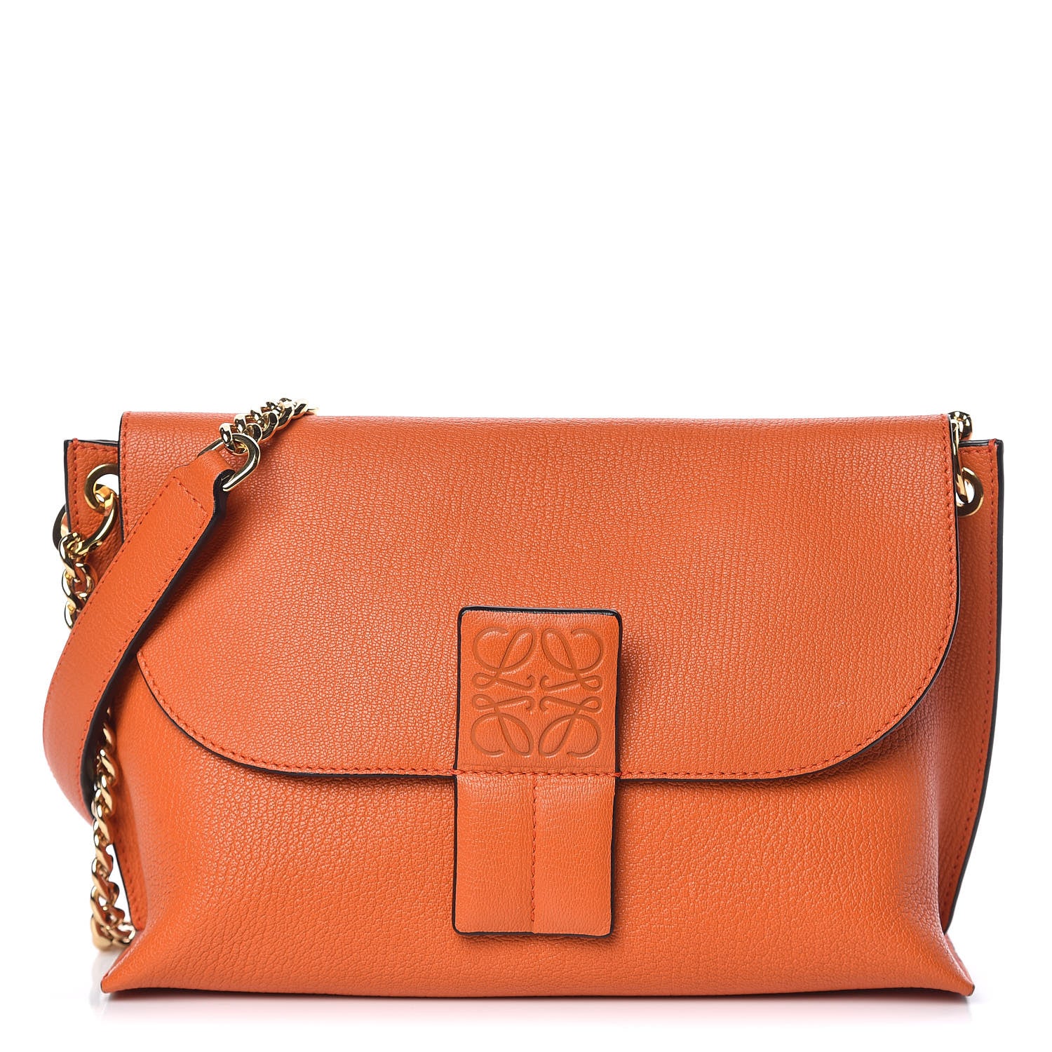 Loewe Goatskin Avenue Shoulder Bag Orange 1 of 13