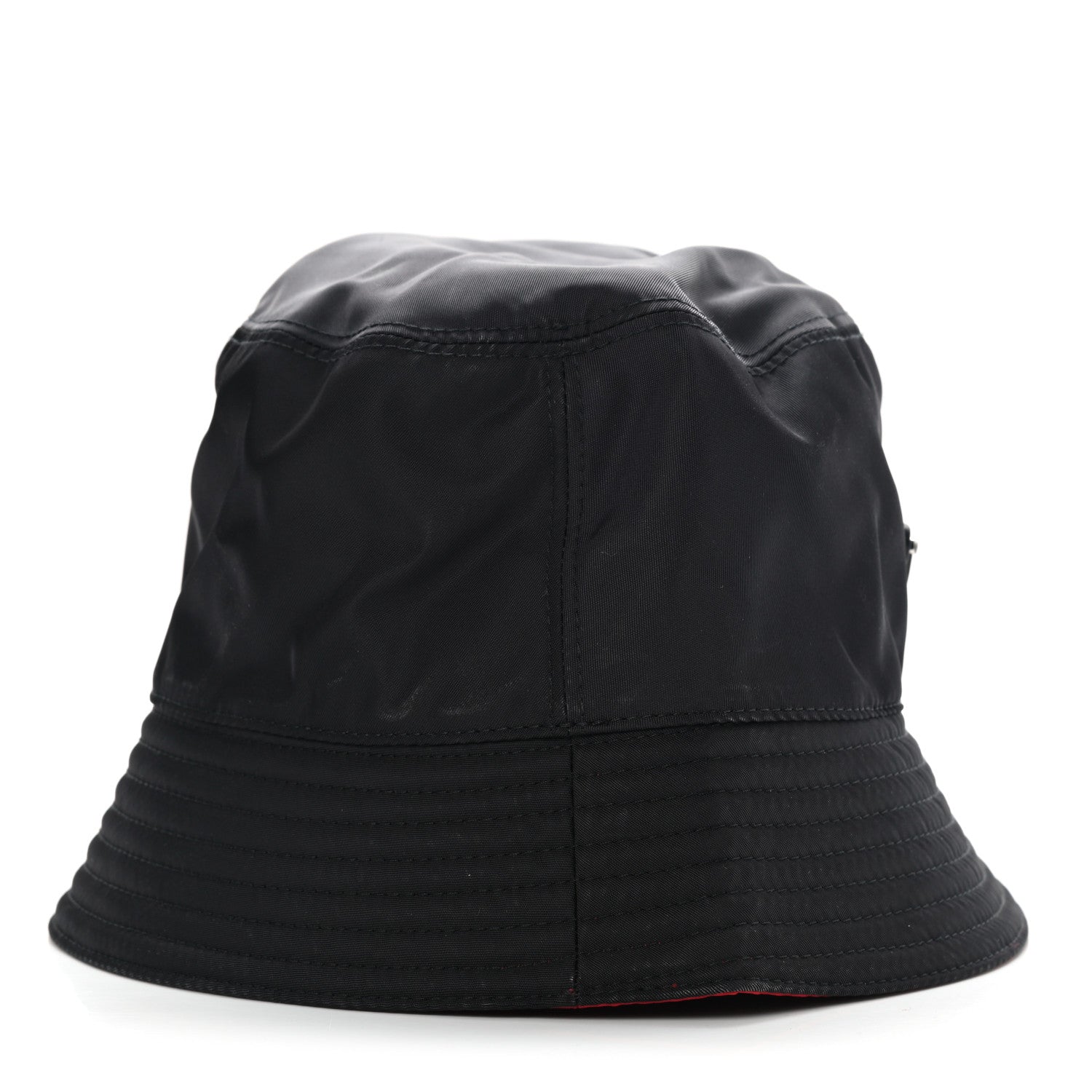 Prada Nylon Bucket Hat S Black Rosso 5 of 10