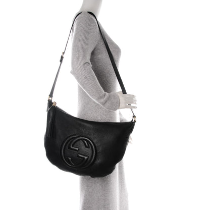 Gucci Pebbled Calfskin Medium Soho Hobo Black 2 of 7