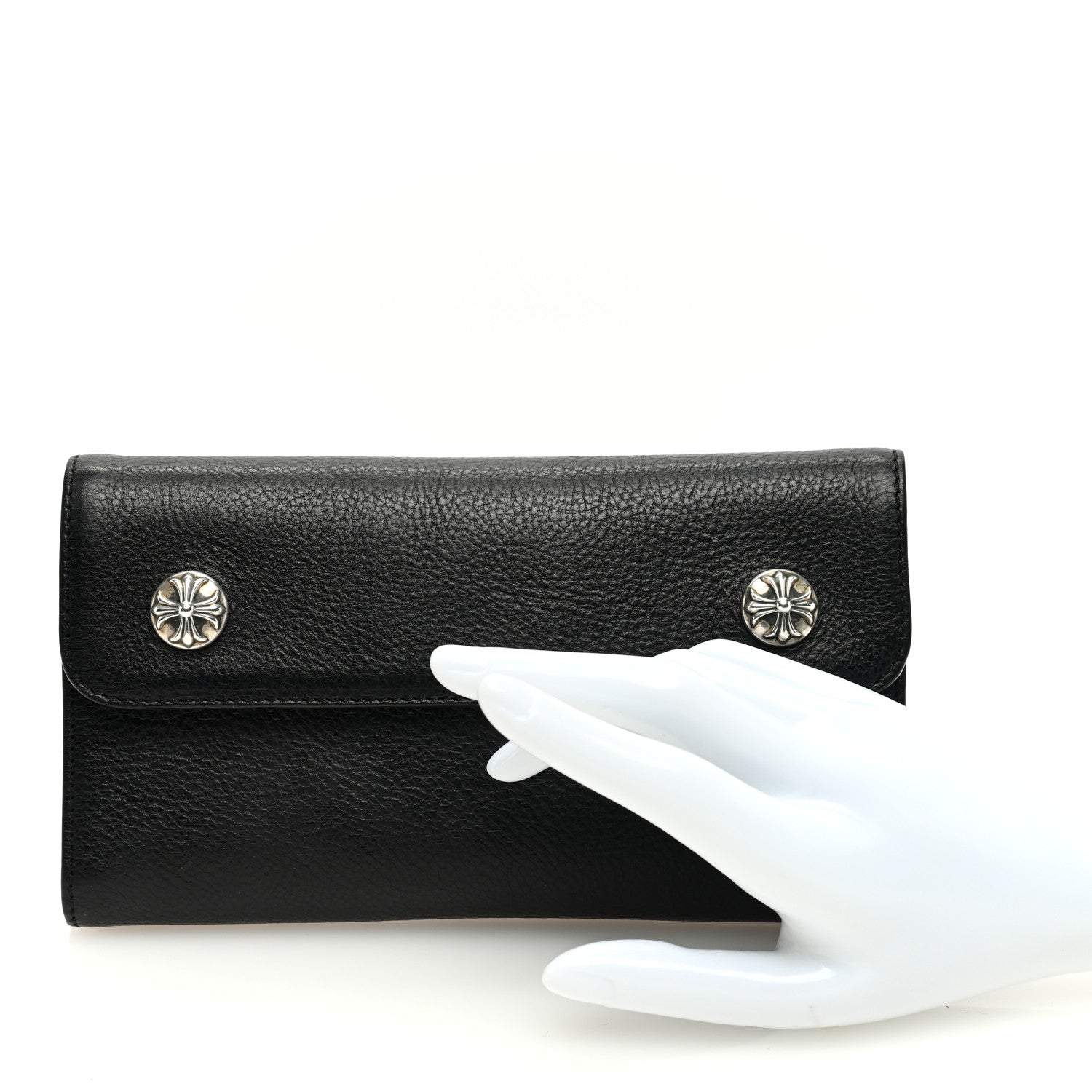 Chrome Hearts Grained Calfskin Dagger Long Wallet Black 2 of 6