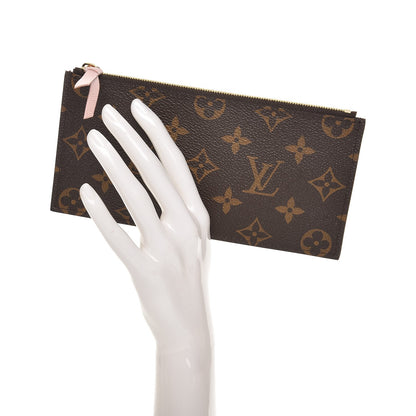 Louis Vuitton Monogram Felicie Chain Wallet Zippered Insert Rose Ballerine 2 of 6
