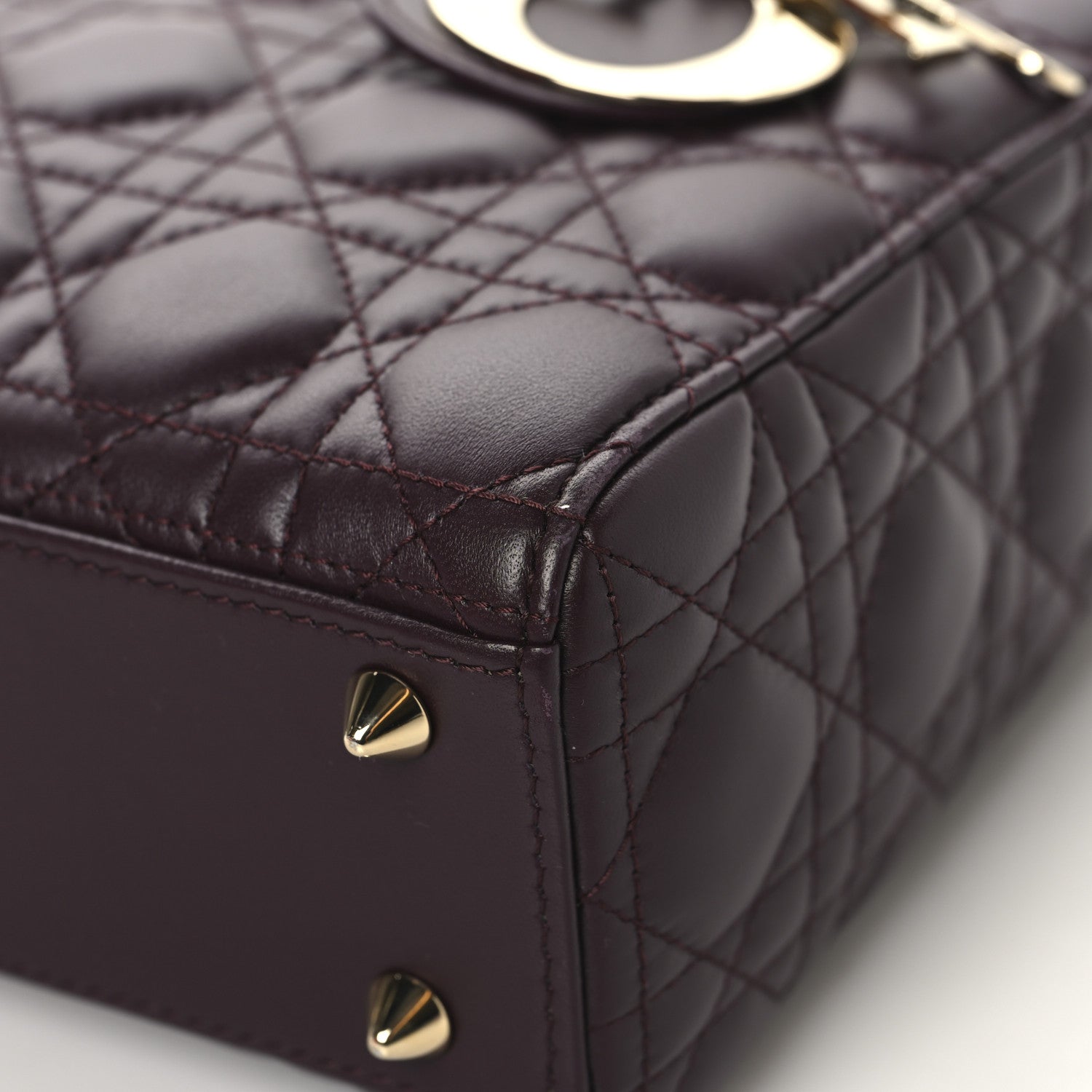 Christian Dior Lambskin Cannage Small My ABCDior My Lady Dior Deep Amaranth 10 of 12