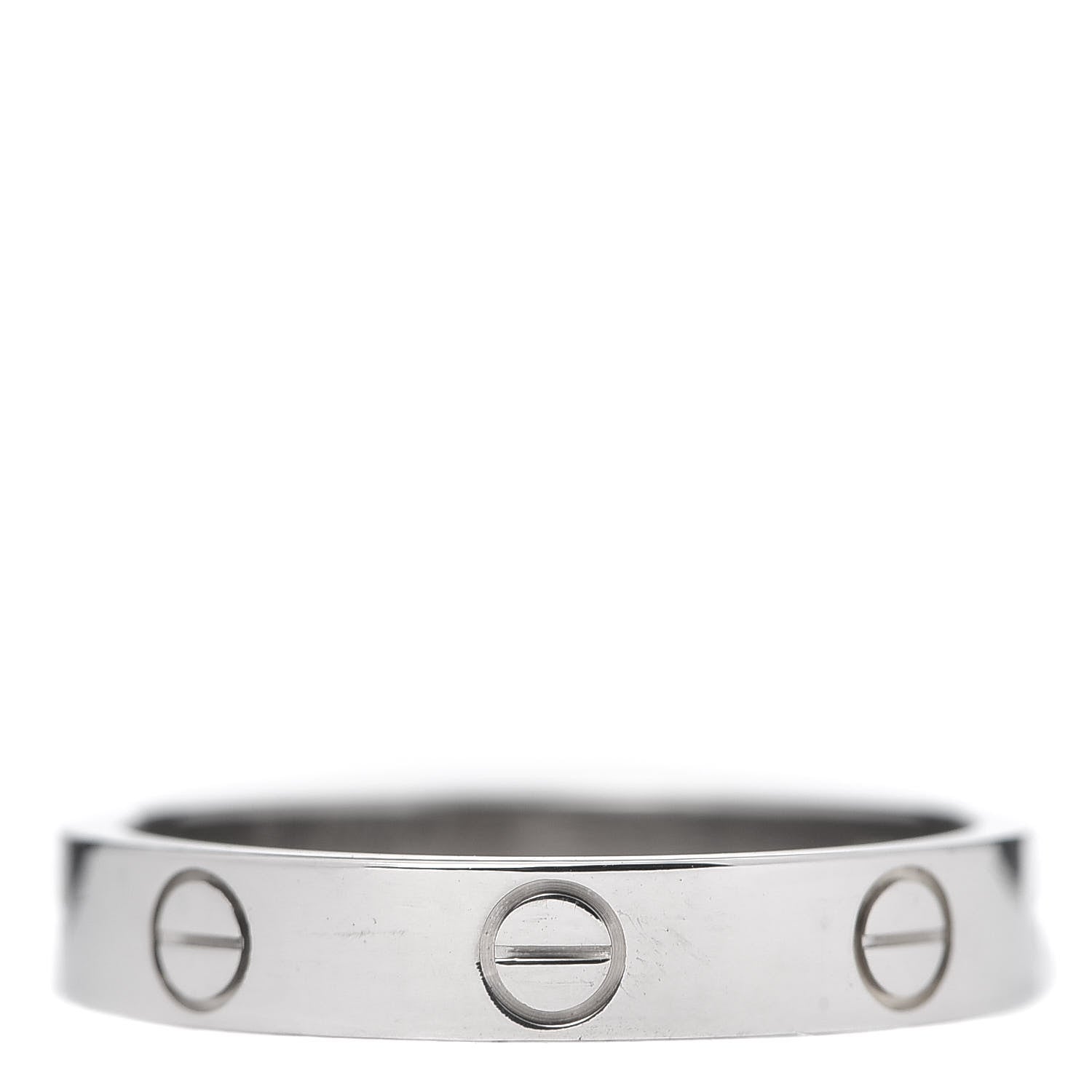 Cartier 18K White Gold 3.5mm LOVE Wedding Band Ring 54 6.75 3 of 6
