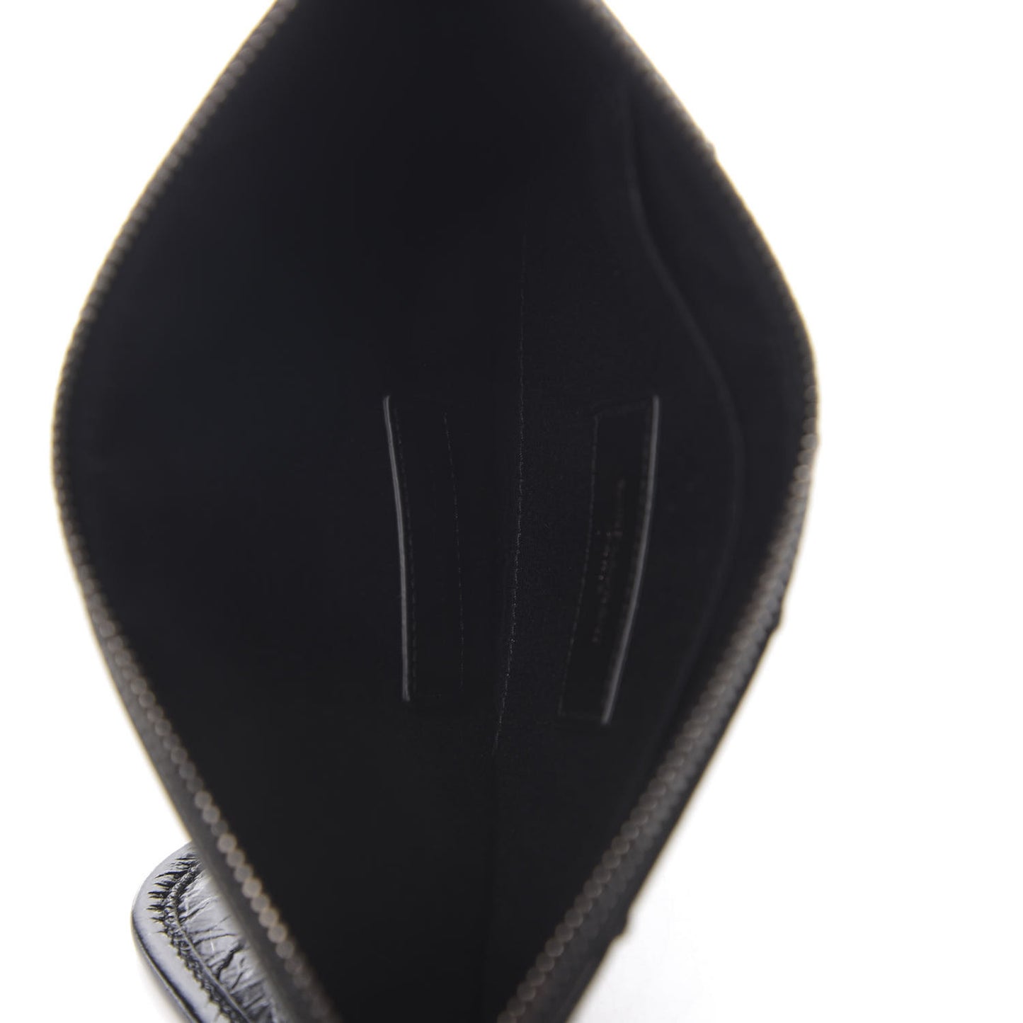 Crinkled Calfskin Matelasse Monogram Niki Bill Pouch Black