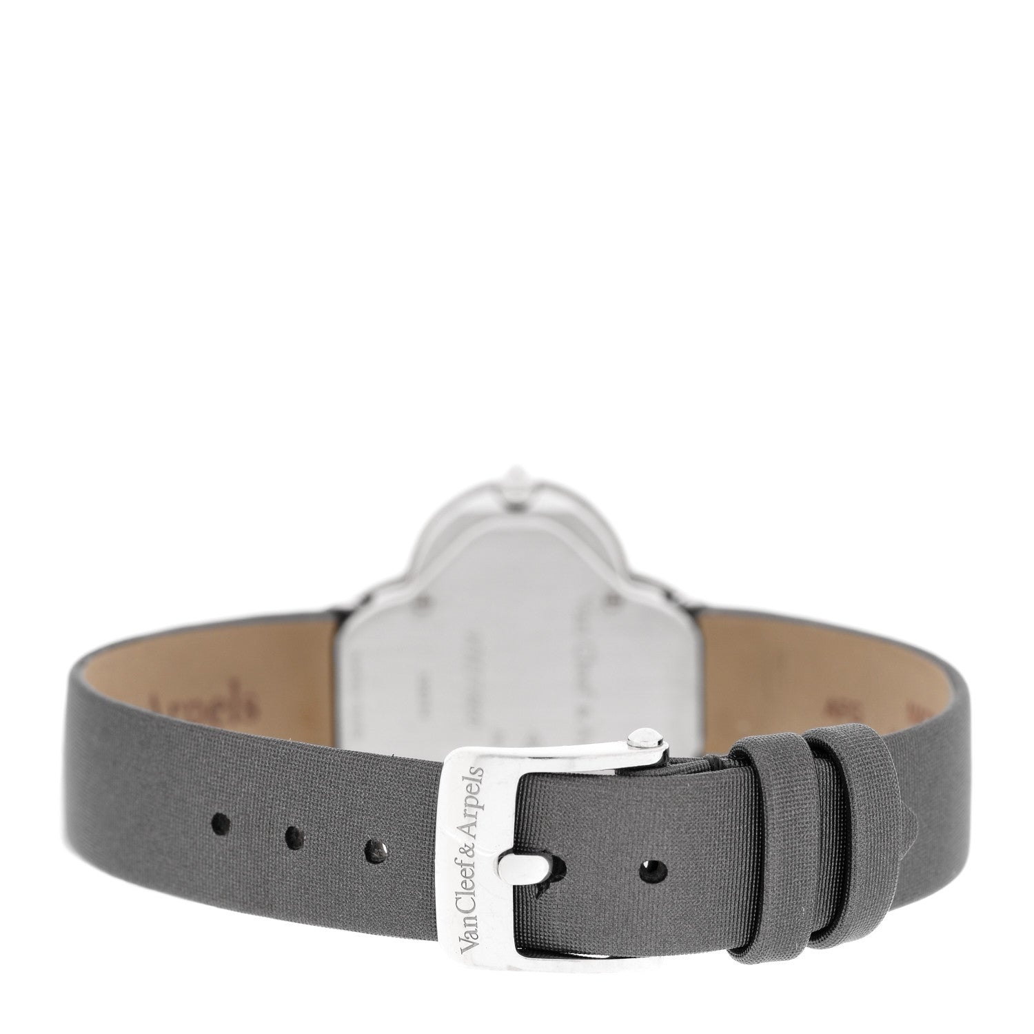 Van Cleef & Arpels 18K White Gold Satin Diamond Bezel Mother of Pearl 30mm Alhambra Quartz Watch 3 of 5
