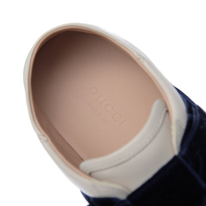 Gucci Calfskin Velvet Womens Bow Ace Sneakers 36 White 9 of 11