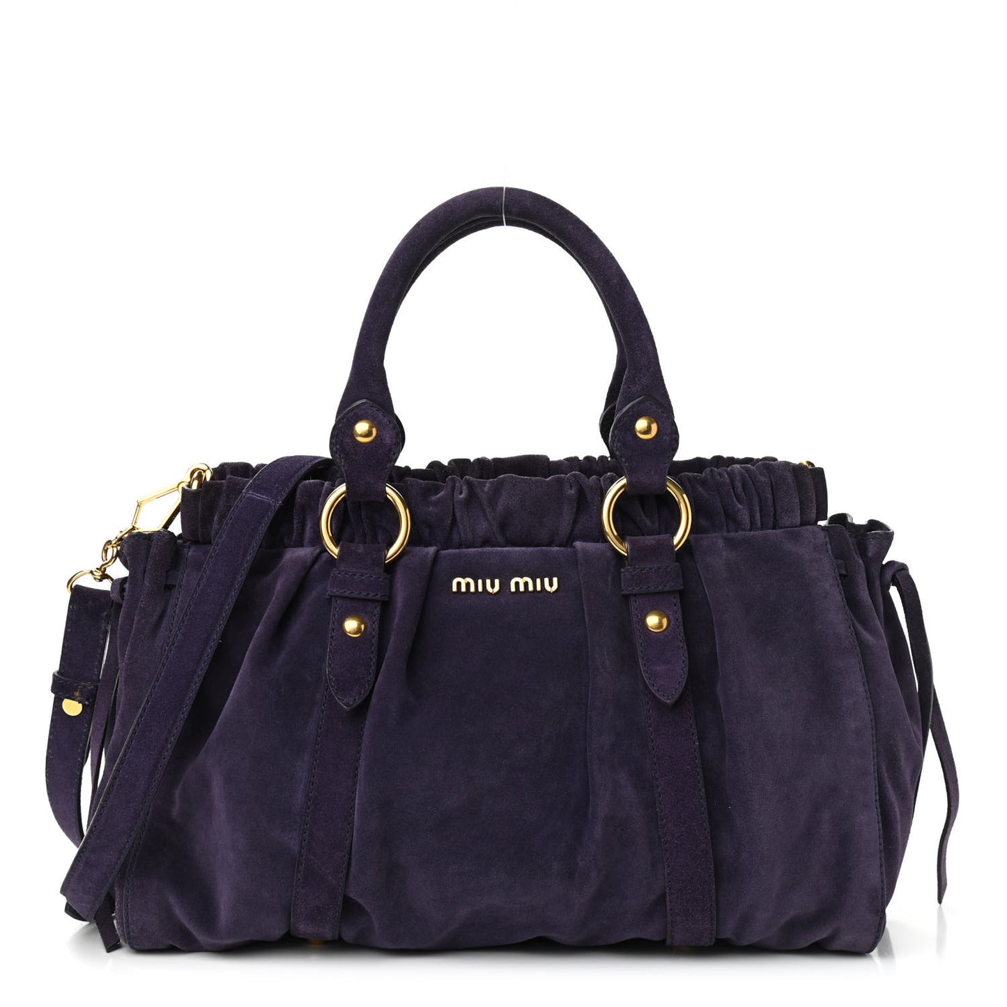 Suede Top Handle Satchel Purple