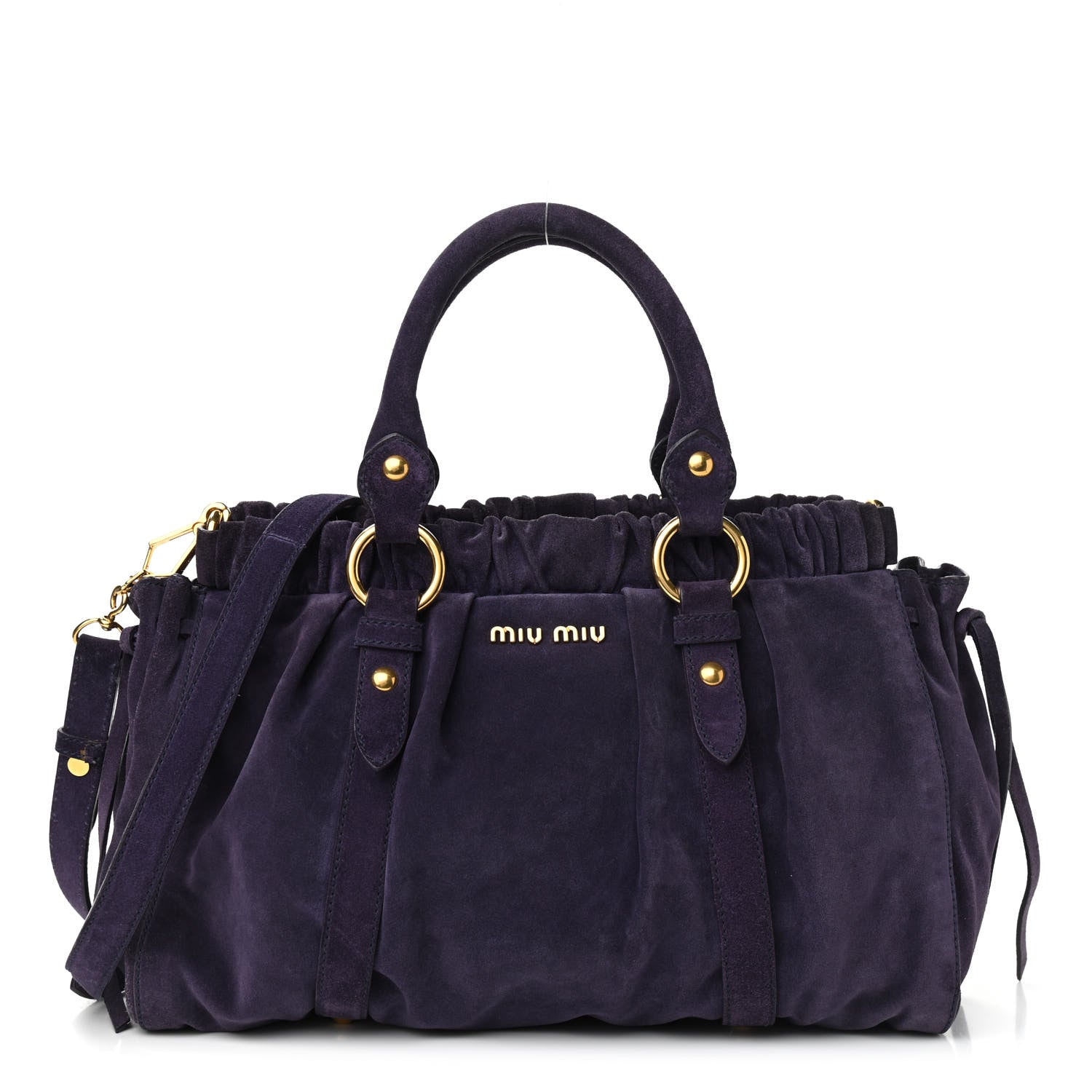 Miu Miu Suede Top Handle Satchel Purple 1 of 11