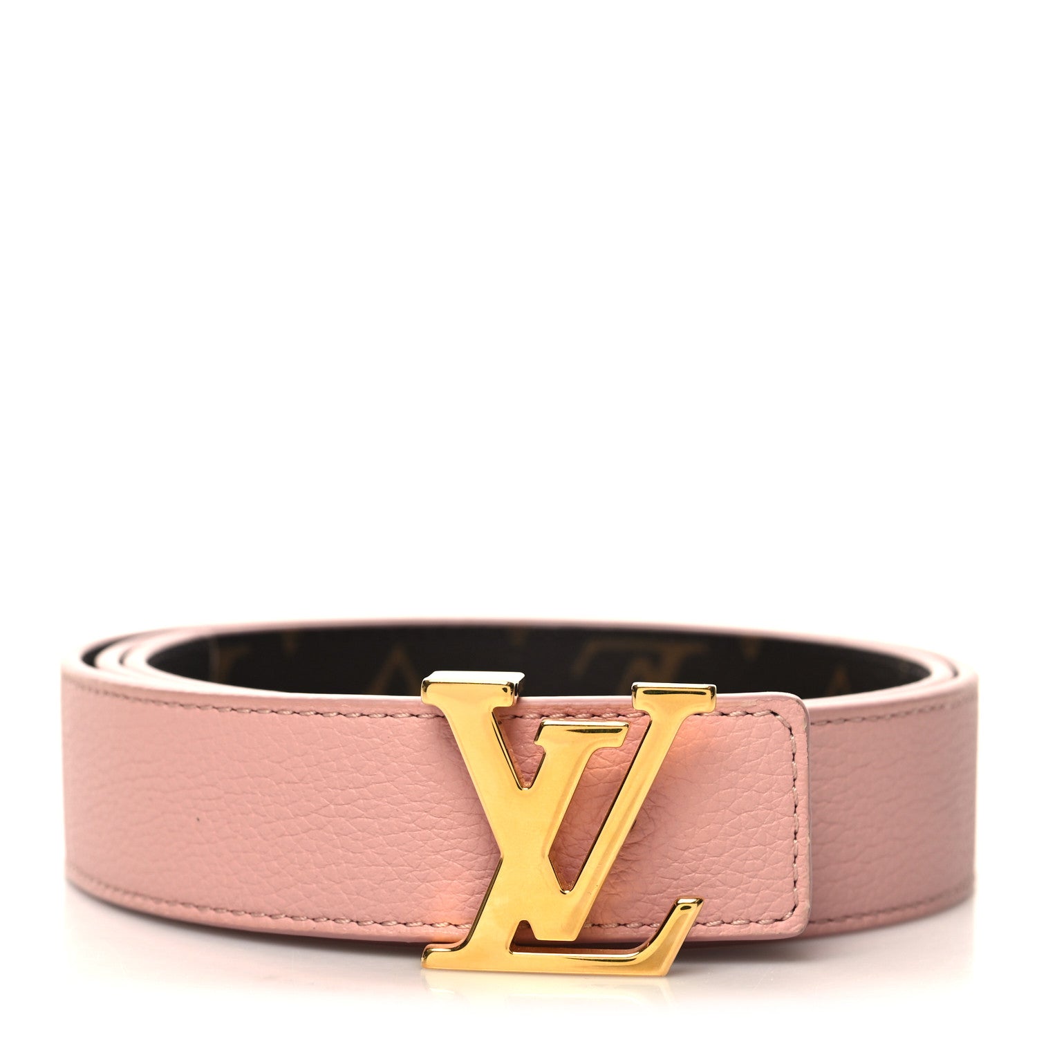 Louis Vuitton Calfskin Monogram 30mm LV Initiales Reversible Belt 80 32 Rose Poudre 1 of 5