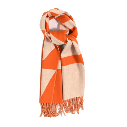 Hermes Cashmere Casaque Optique Muffler Orange 1 of 3