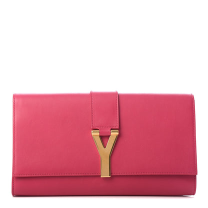 Saint Laurent Calfskin Classic Y Ligne Clutch Fuchsia 1 of 9
