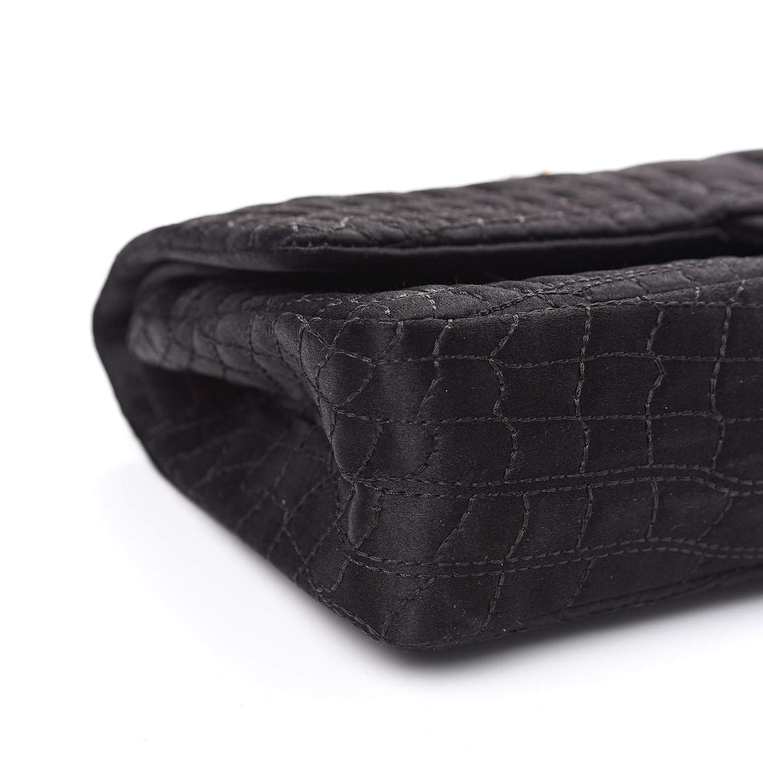 Chanel Satin Coco's Croc 2.55 Reissue East West Flap Black 8 of 11