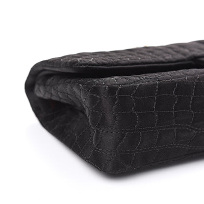 Chanel Satin Coco's Croc 2.55 Reissue East West Flap Black 8 of 11