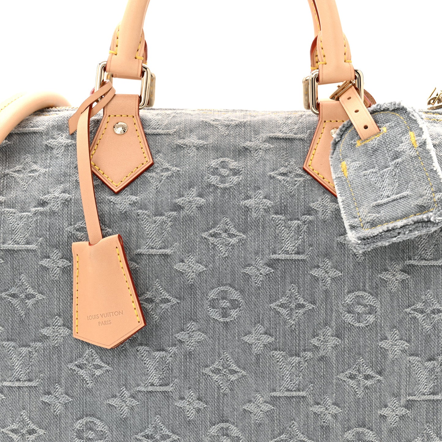 Monogram Denim Speedy Soft 30 Washed Gray