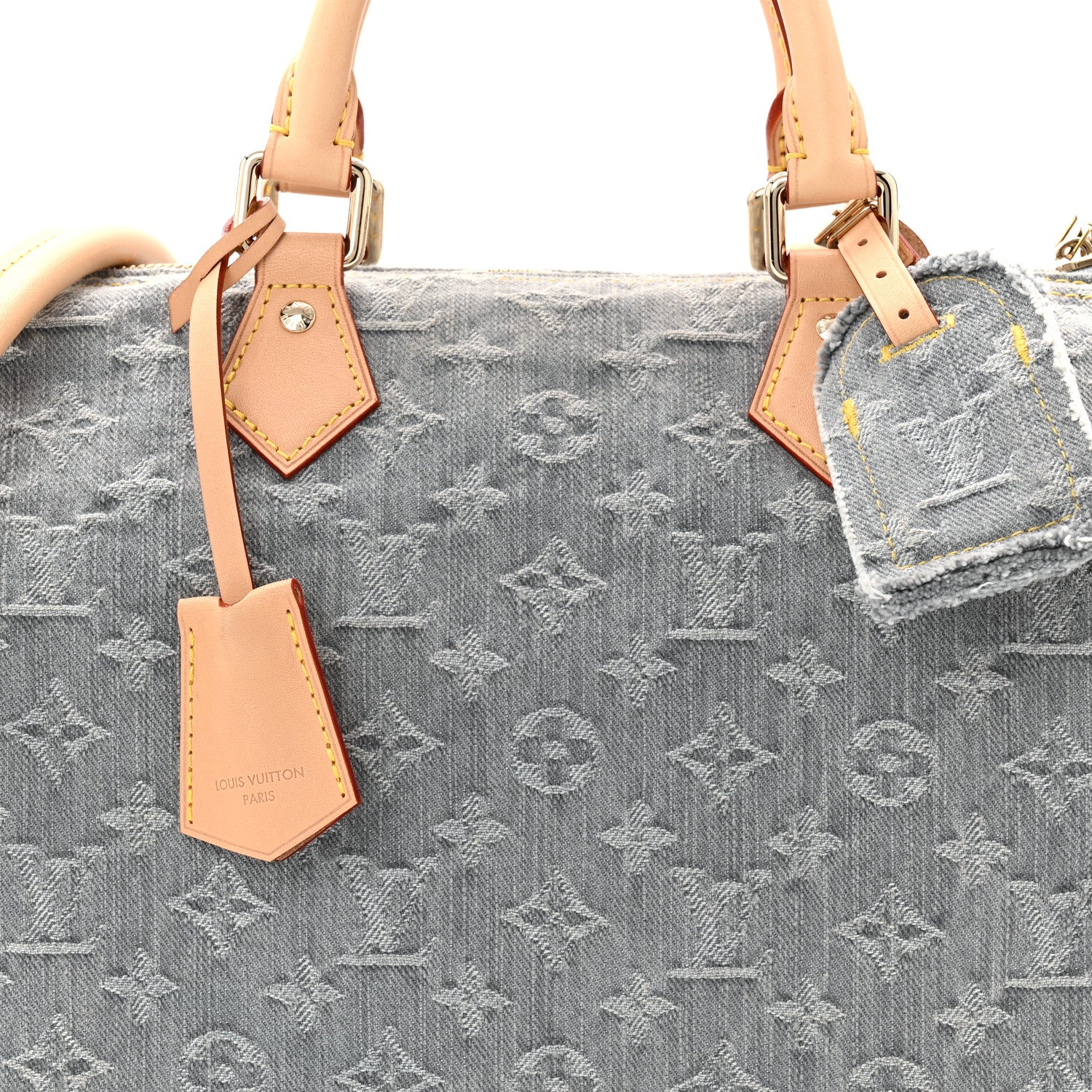 Louis Vuitton Monogram Denim Speedy Soft 30 Washed Gray 7 of 9