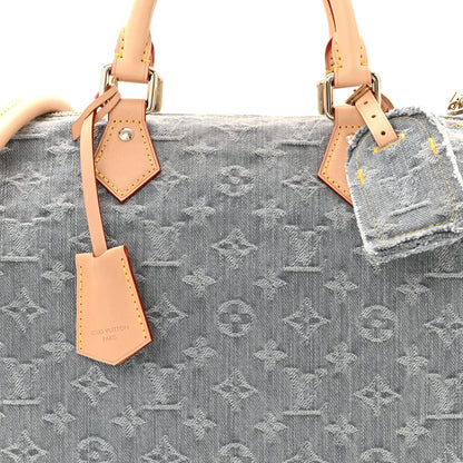 Louis Vuitton Monogram Denim Speedy Soft 30 Washed Gray 7 of 9