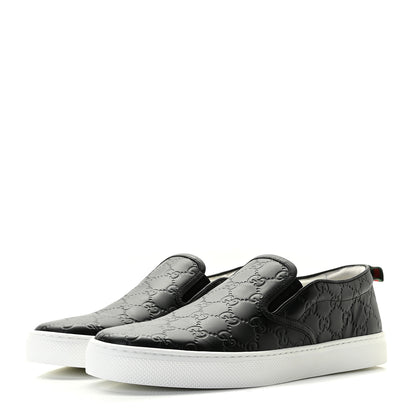 Gucci Guccissima Mens Dublin Slip On Sneakers 9 Black 3 of 14