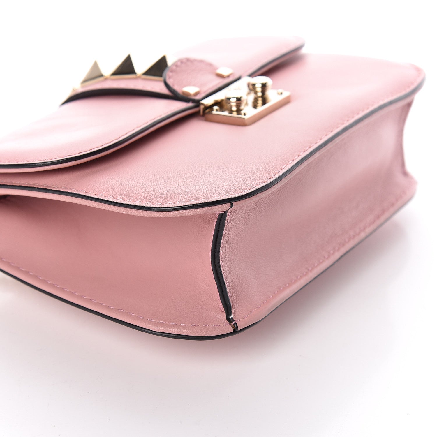 Valentino Garavani Vitello Small Glam Lock Rockstud Flap Pop Gardenia 8 of 8