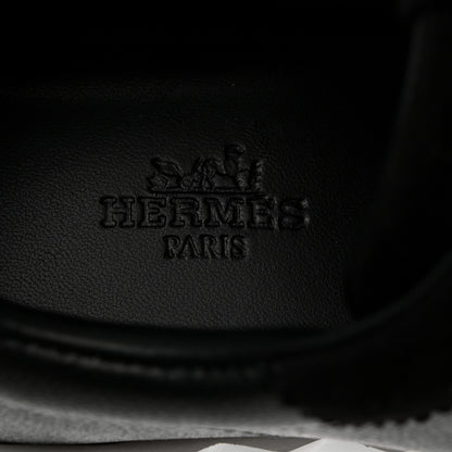 Hermes Goatskin Suede Goatskin Bouncing Sneakers 37 Black 6 of 8