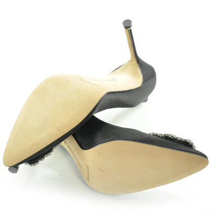 FASHIONPHILE MANOLOBLAHNIKSatinHangisiPumps39Black 4 of 8
