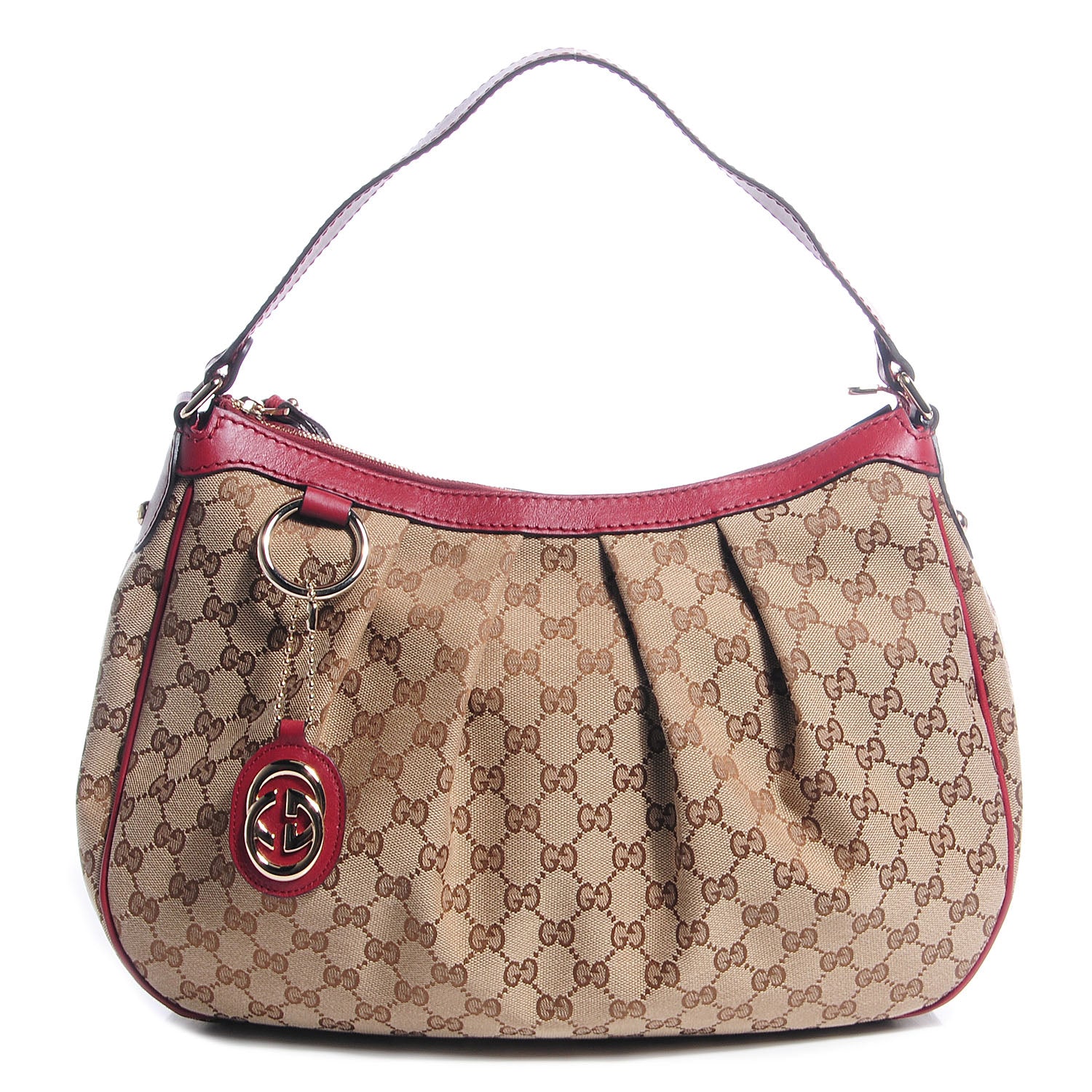 Gucci Monogram Medium Sukey Hobo Red 1 of 11
