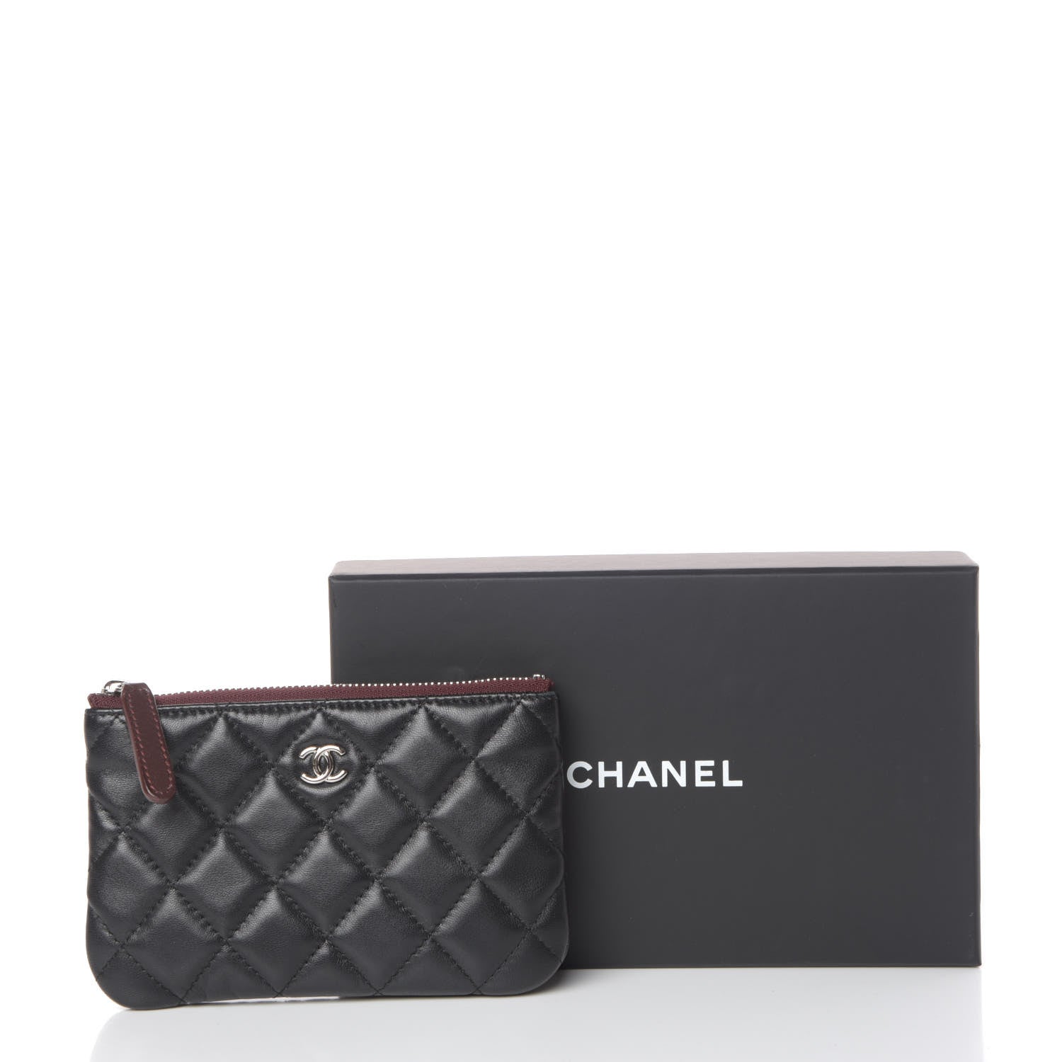 Chanel Lambskin Quilted Small Cosmetic Case Black 8 of 8