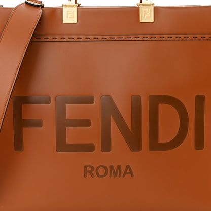 Fendi Vitello King Plexiglass Medium Fendi Sunshine Shopper Tote Cuoio 7 of 11