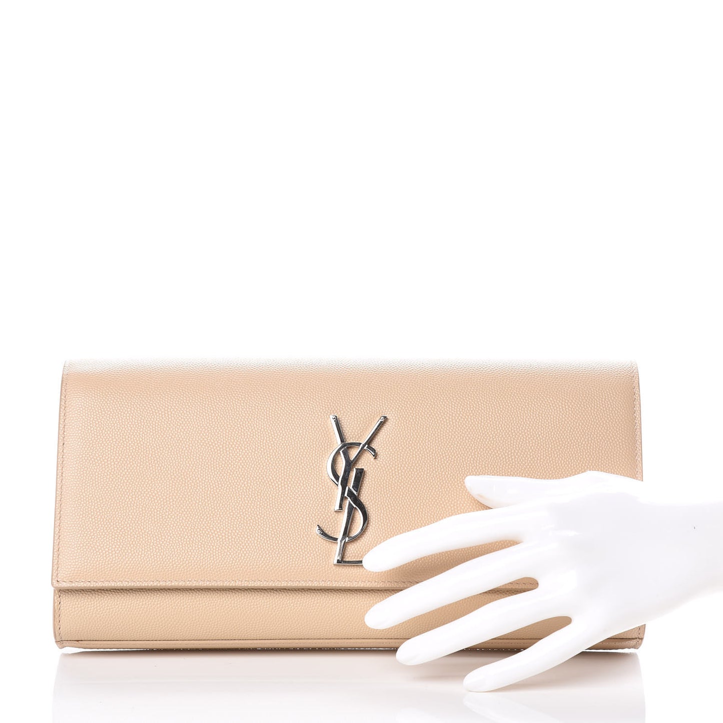 Grain De Poudre Classic Monogram Cassandre Clutch Nude Powder