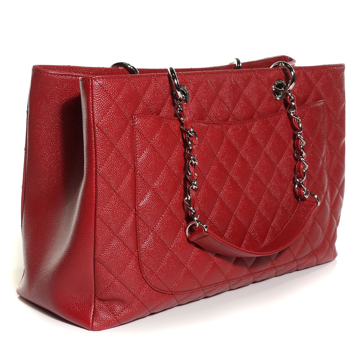Caviar Quilted XL Grand Shopping Tote GST Red