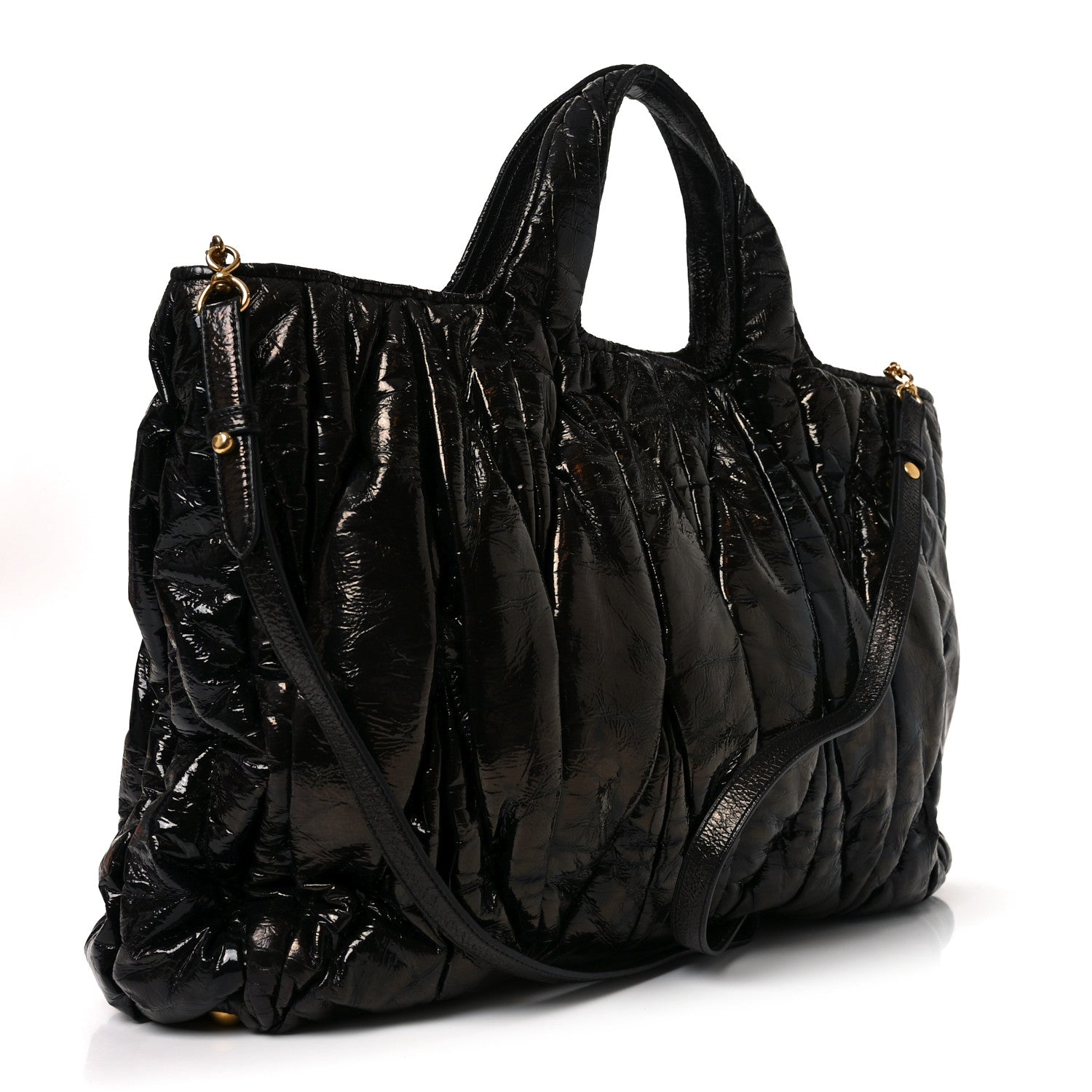 Miu Miu Nappa Matelasse Top Handle Black 3 of 9