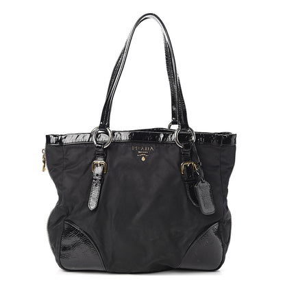 Prada Tessuto Nylon Vernice Tote Black 1 of 10