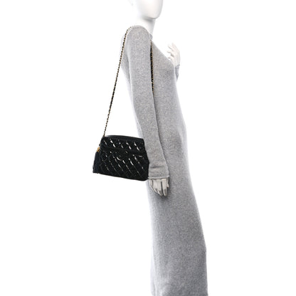 Chanel Patent Quilted Tassel Camera Case Black 2 of 11