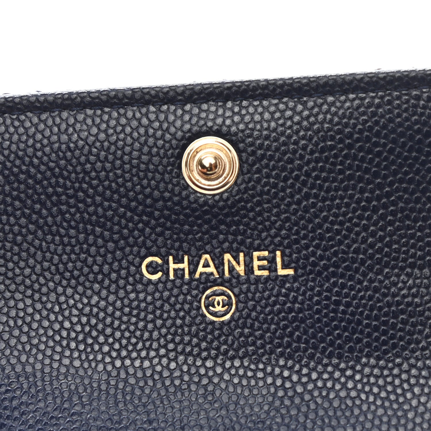 Chanel Caviar Quilted Crystal CC Flap Card Holder Navy Blue 5 of 8